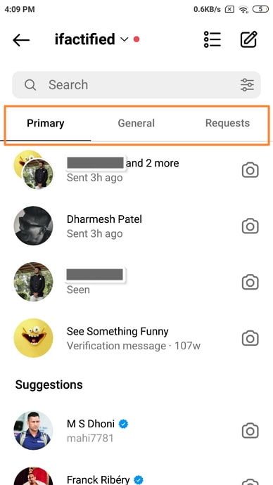 borra todos tus mensajes directos de instagram