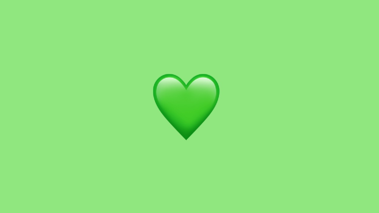emoji de corazón verde