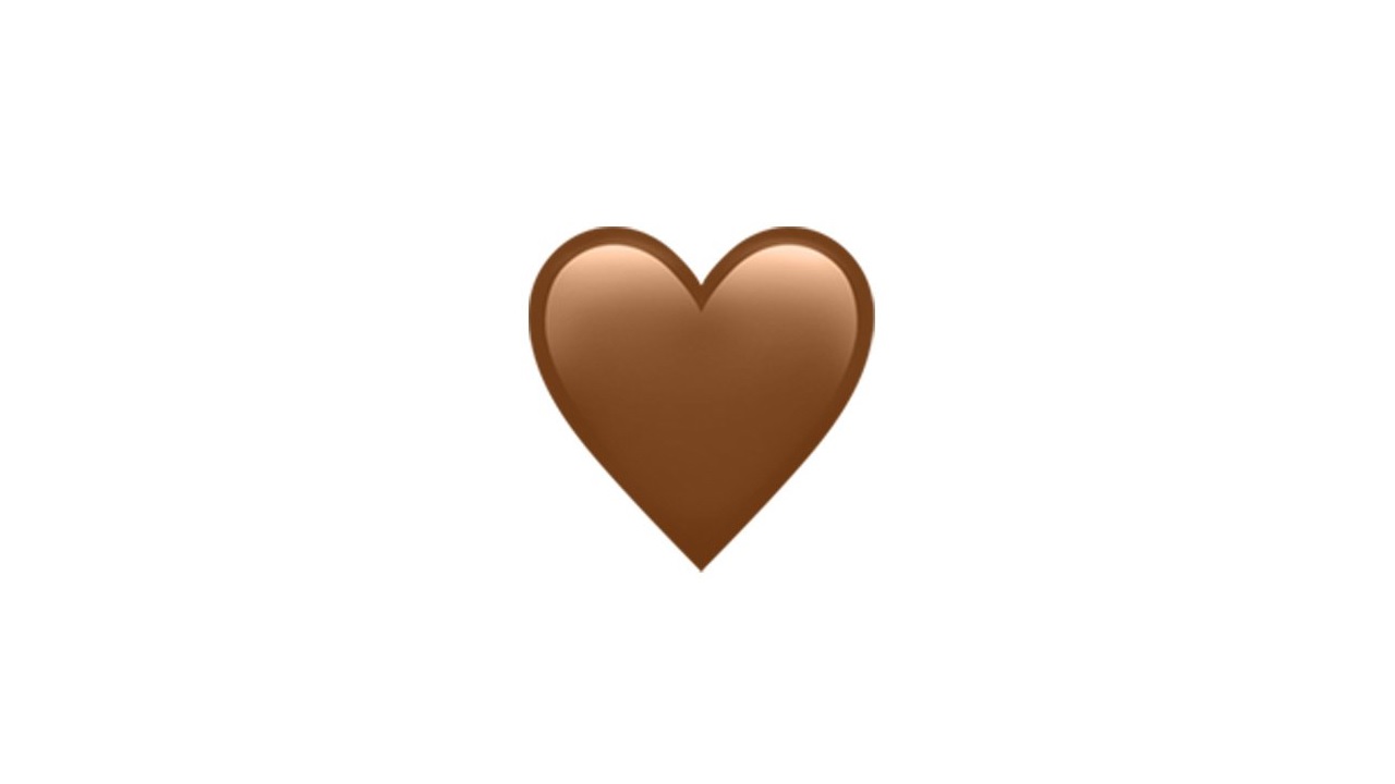 emoji de corazón marrón