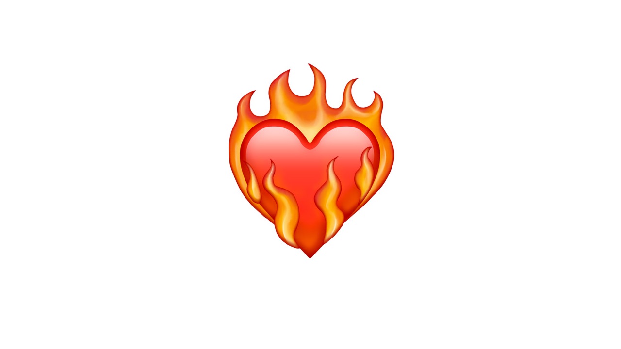 emoji de corazón en llamas