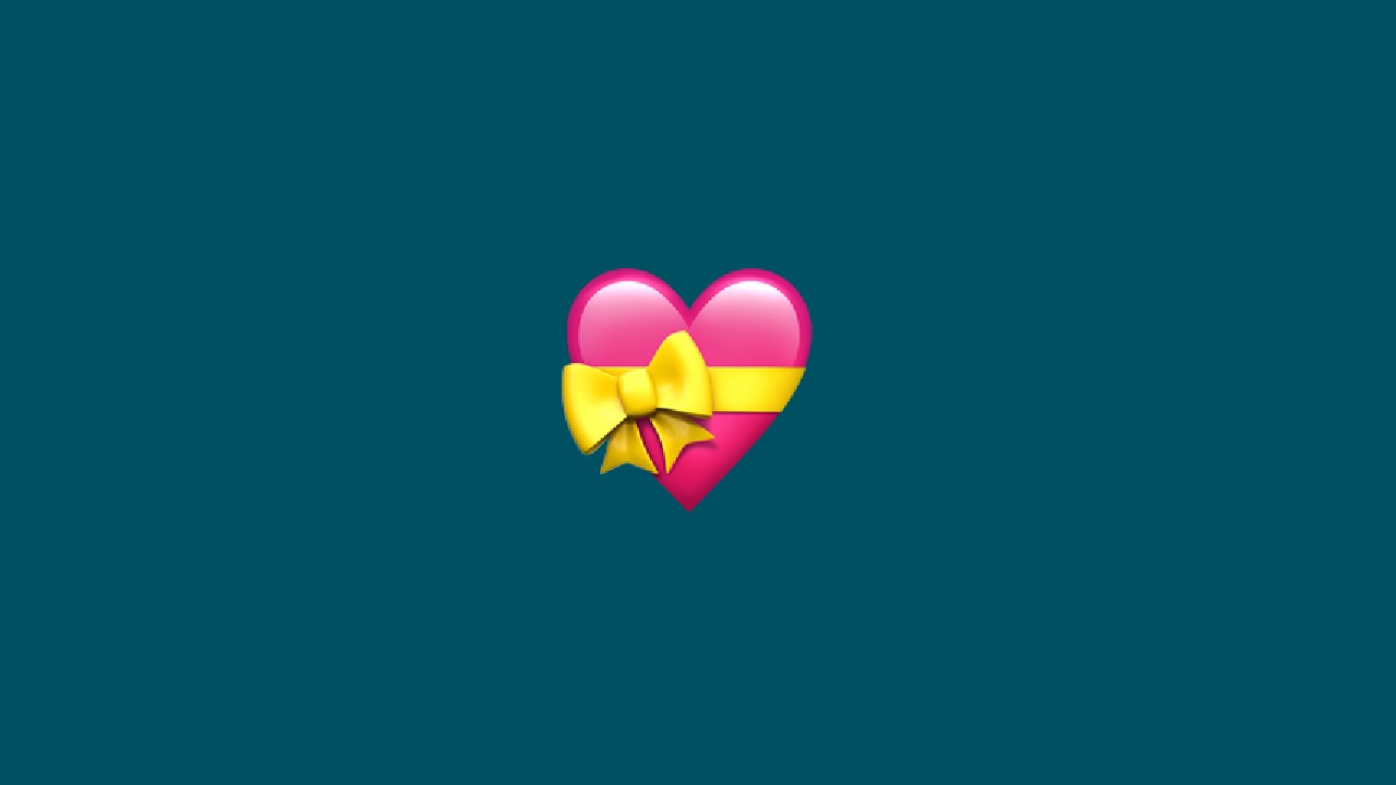 emoji de corazón con cinta