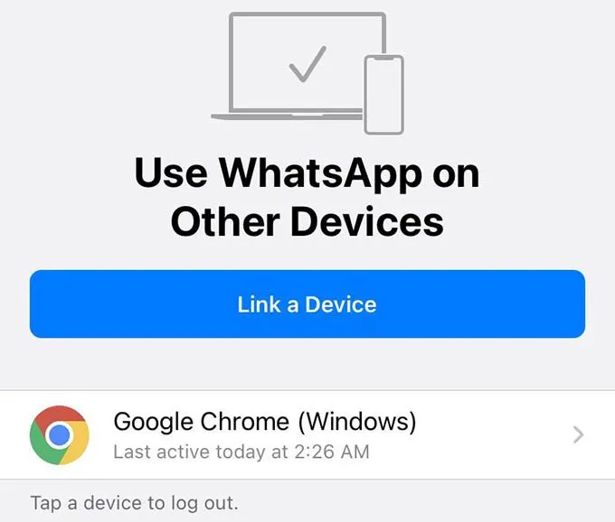 WhatsApp Web conectado a dispositivos no iPhone