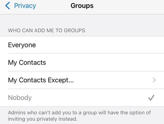Controle quem pode adicionar você a grupos no WhatsApp