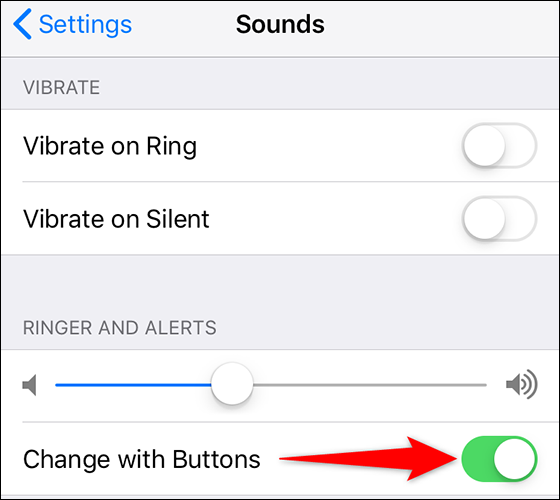 Permitir "cambiar con los botones" en Ajustes en iPhone.