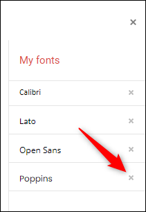 Haga clic en la X junto a la fuente para eliminarla de su lista.