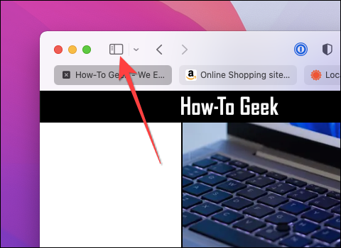 clickea en el "Barra lateral" en la esquina superior izquierda de Safari en Mac.