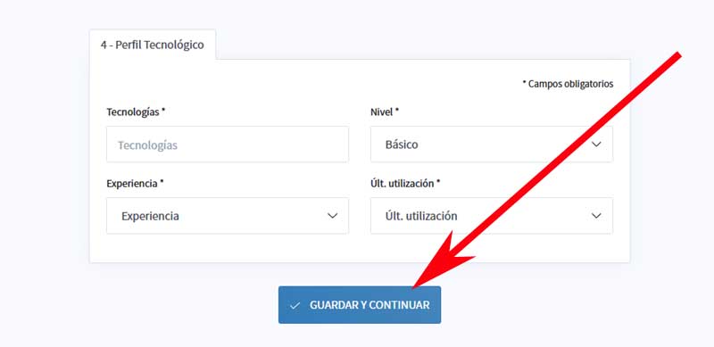 crear una cuenta en tecnoempleo