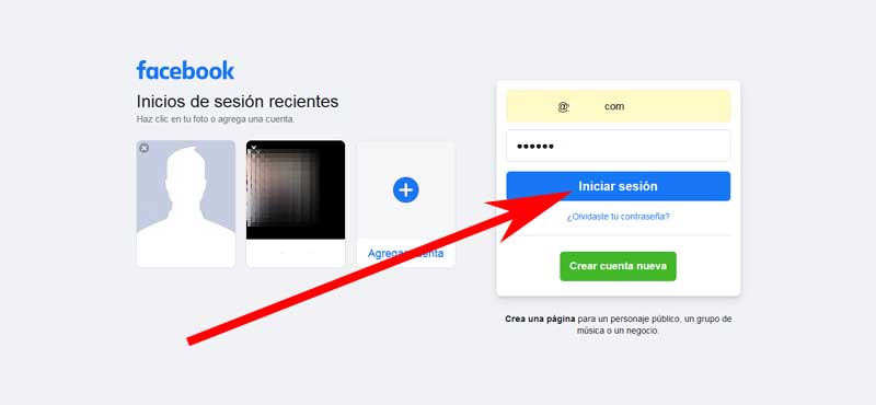 iniciar sesión en facebook sin ingresar contraseña