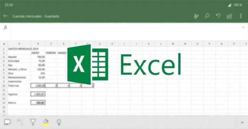 visualización de resultados en columnas de hoja de Excel