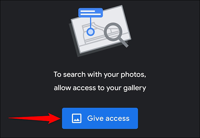 Toque "dar acceso" en la lente de Google.