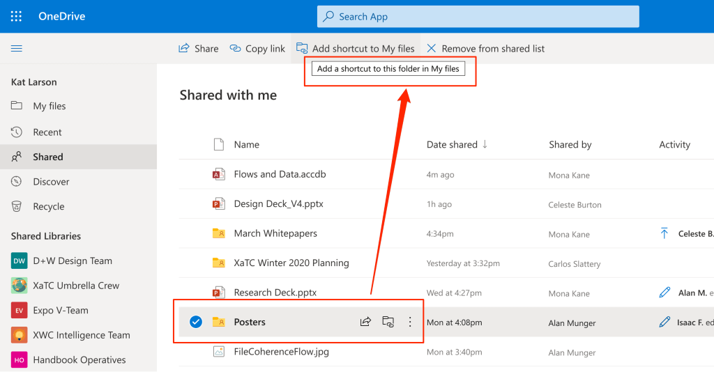 OneDrive no puede mover el error de acceso directo
