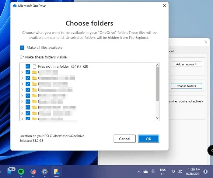 OneDrive no puede mover el error de acceso directo