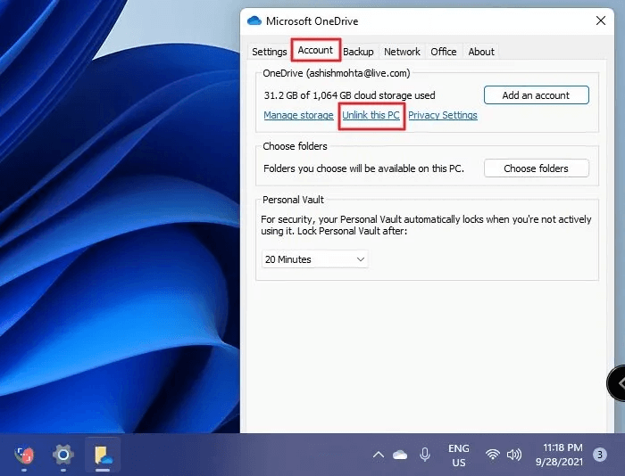 OneDrive no puede mover el error de acceso directo