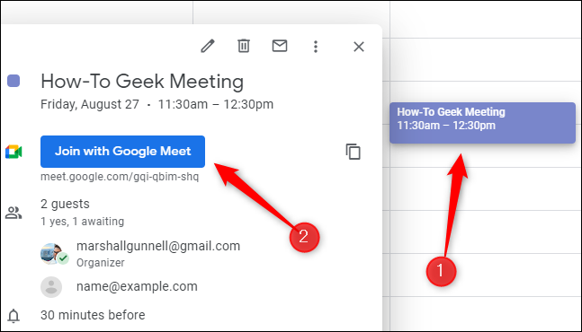 Únete a la reunión de Google Meet.