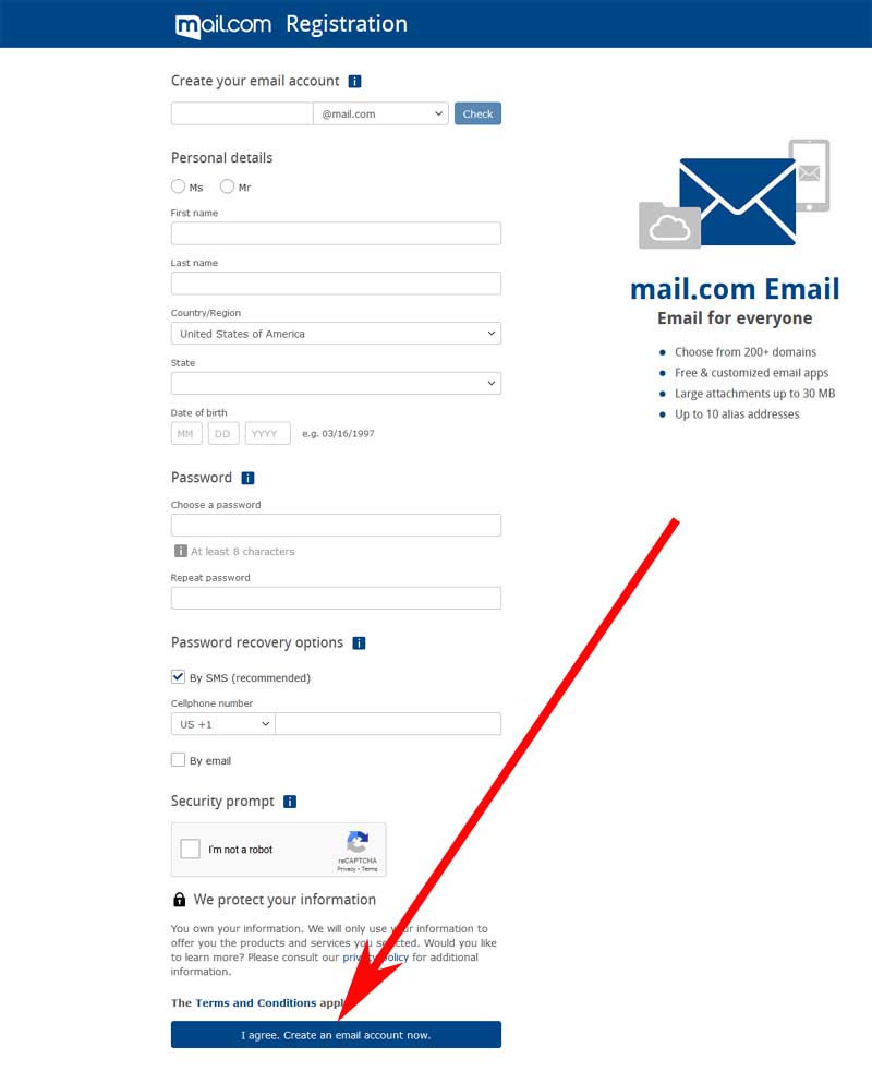 crear una cuenta de correo con