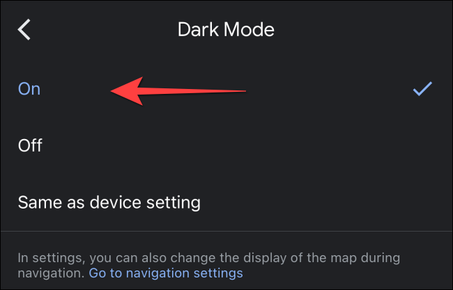 Seleccione "Sobre" para activar el modo oscuro de forma permanente en Google Maps.