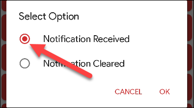 Seleccione "Notificación recibida."