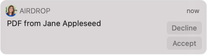 Ventana del buscador de AirDrop