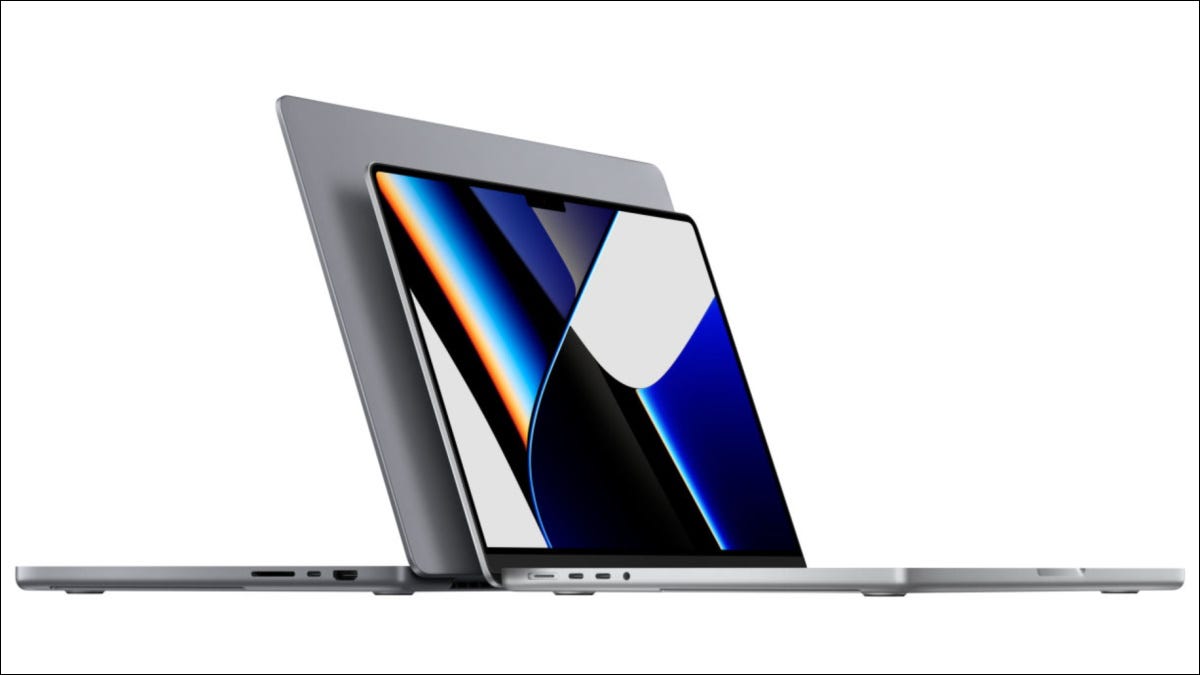 Modelos MacBook M1 Pro y Max uno al lado del otro