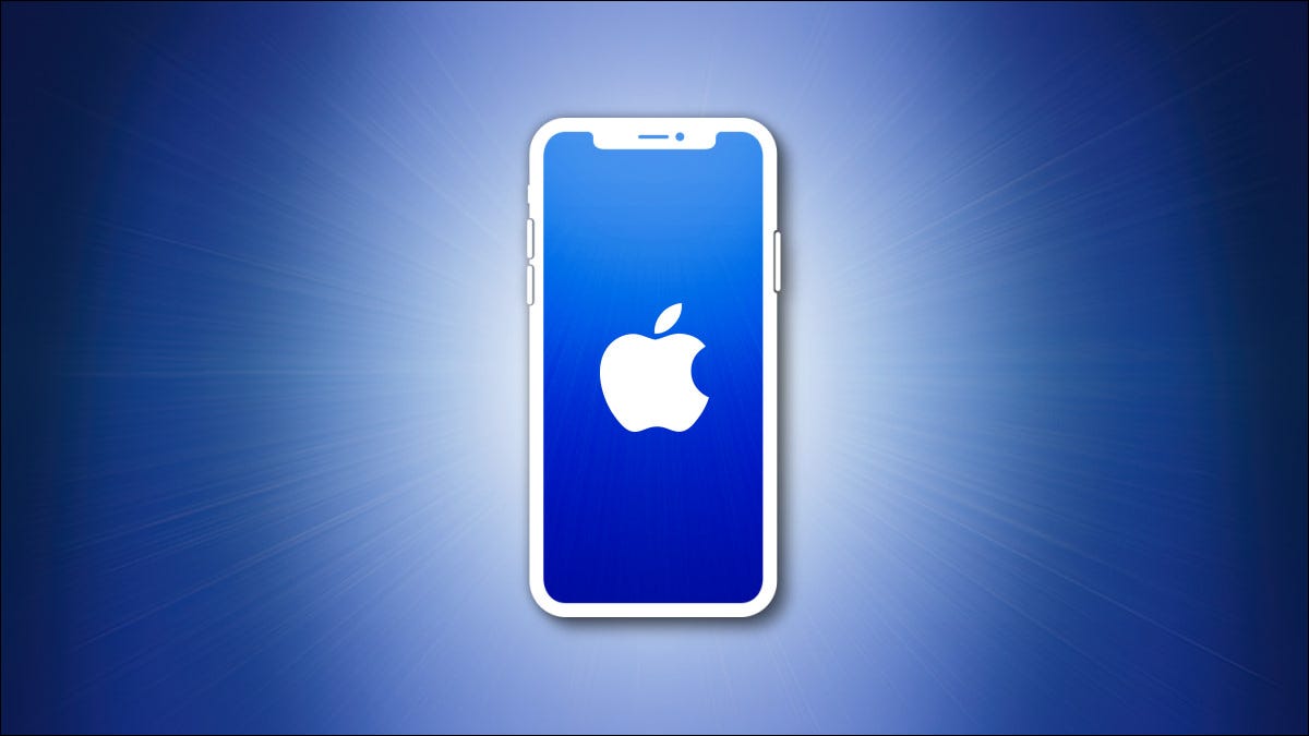 Contorno de iPhone con pantalla azul sobre un fondo azul