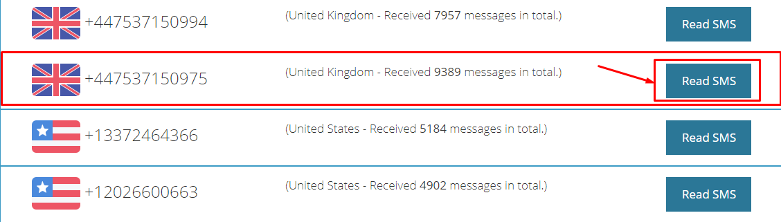 elija un número de móvil virtual para omitir la verificación OTP de WhatsApp