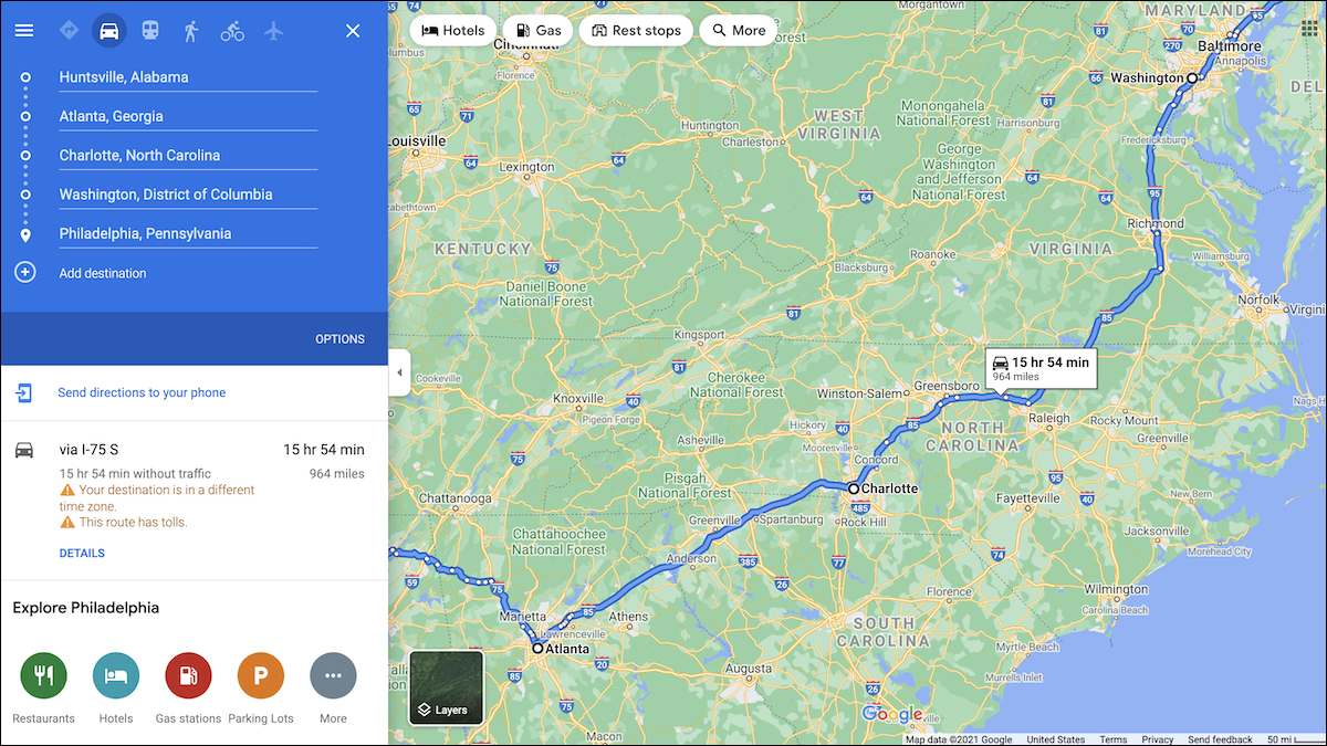 Múltiples paradas y destinos en Google Maps