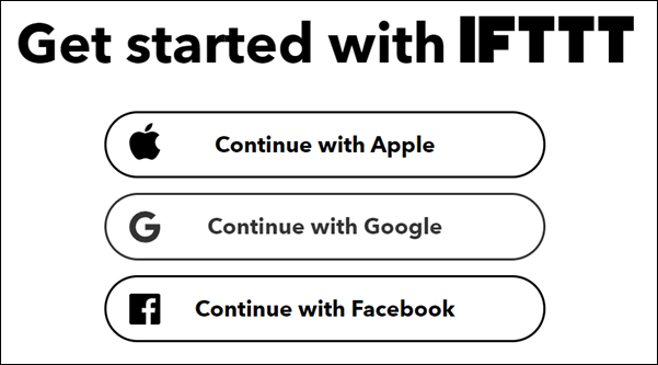 Inicie sesión en IFTTT.