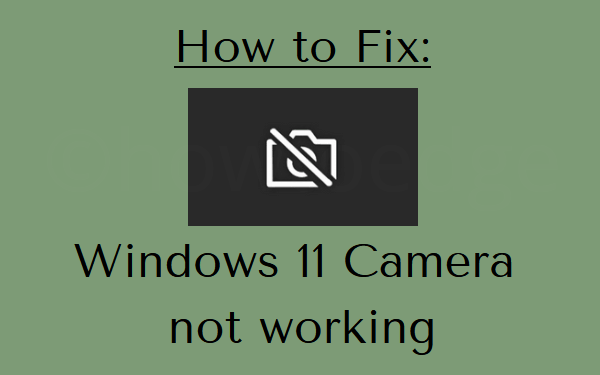 La cámara de Windows 11 no funciona