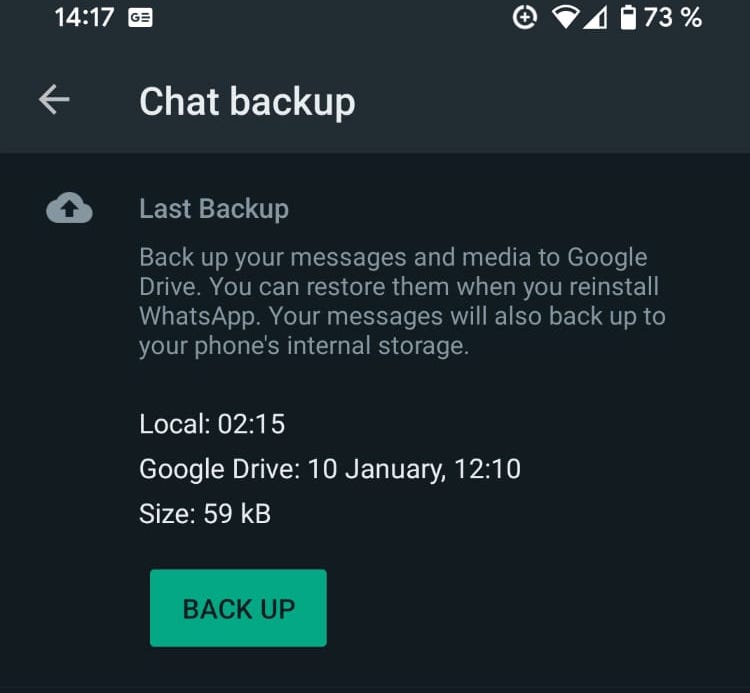 copia de seguridad de android whatsapp
