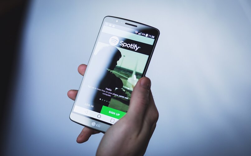 Aplicación móvil de Spotify abierta en Android