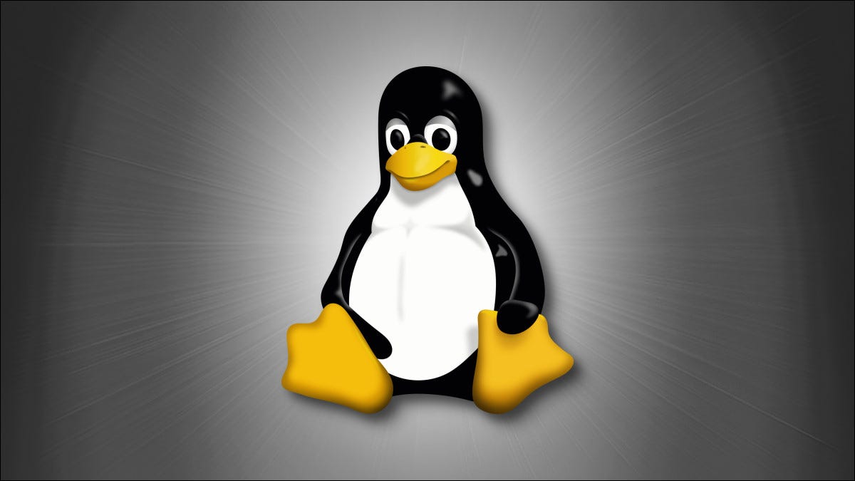 Tux la mascota de Linux sobre un fondo gris
