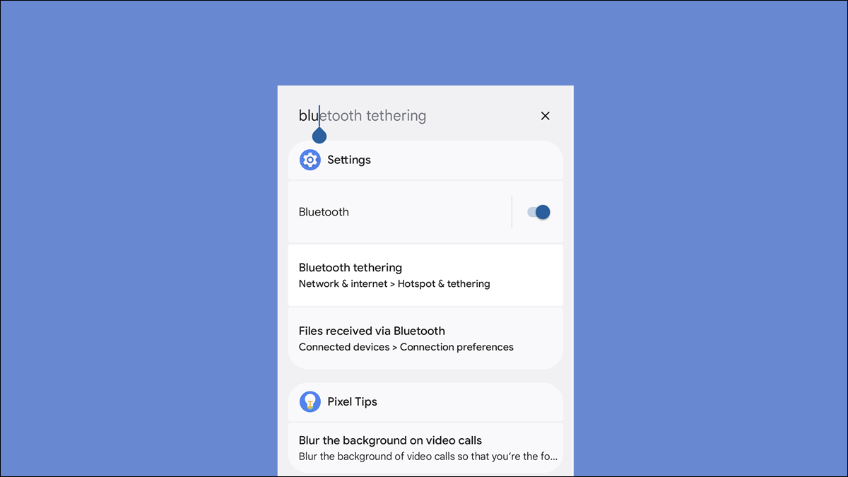 Búsqueda del sistema Pixel Launcher.