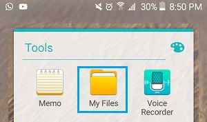 Aplicación Mis archivos en el teléfono Android