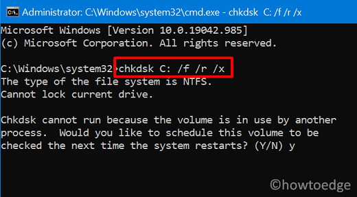 CHKDSK - Error de actualización 0x8024001D