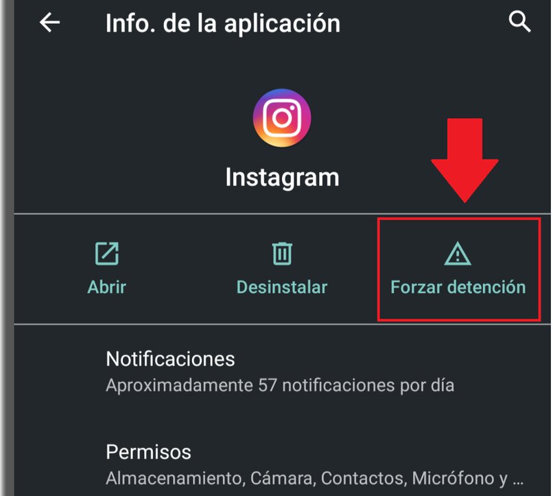 forzar la detención de la aplicación de instagram
