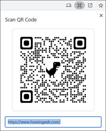 O "Escanea el código QR" sección en Chrome.