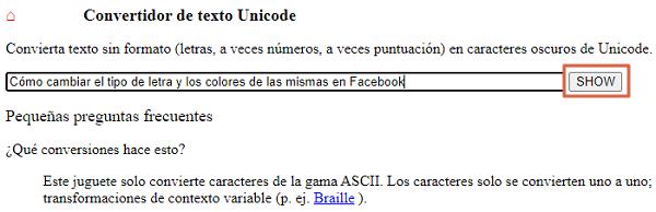 Cómo cambiar la fuente y los colores de la fuente en Facebook usando un sitio web externo, paso 3