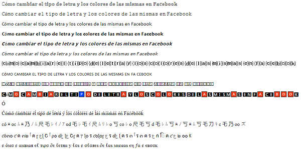 Cómo cambiar la fuente y los colores de la fuente en Facebook usando un sitio web externo, paso 4