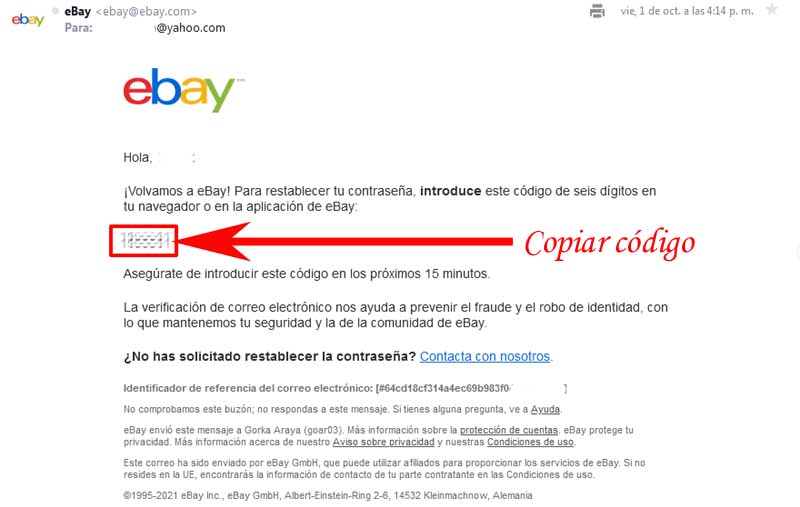 como cambiar mi contraseña de ebay