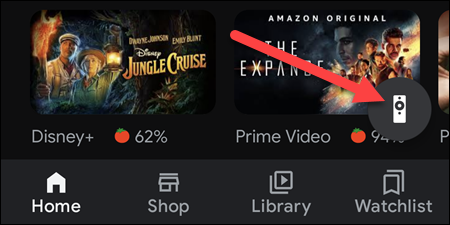 Toque el botón remoto flotante.