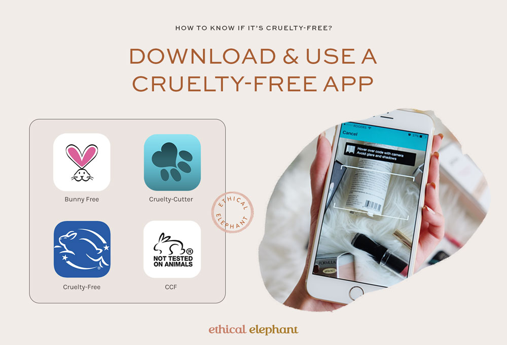 ¿Cómo saber si es libre de crueldad?  Descarga y usa una aplicación libre de crueldad.