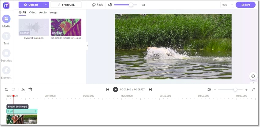 Amplificador de volumen online Media.io