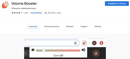 amplificador de volumen cromado