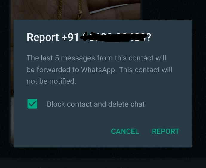 que pasa cuando reportas a alguien como spam en whatsapp