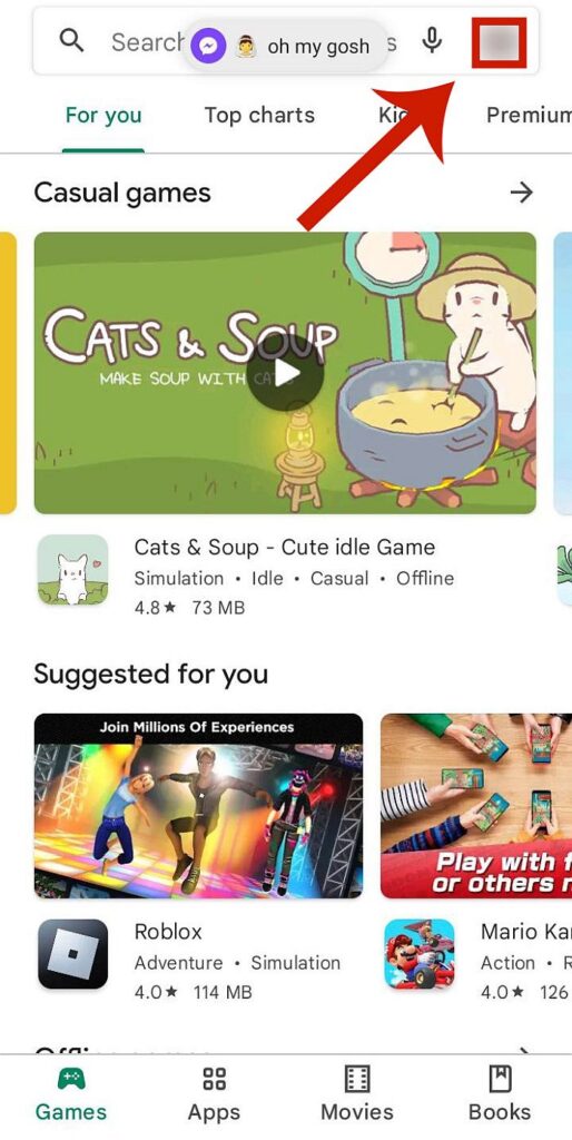 Acceder al perfil de google en google play