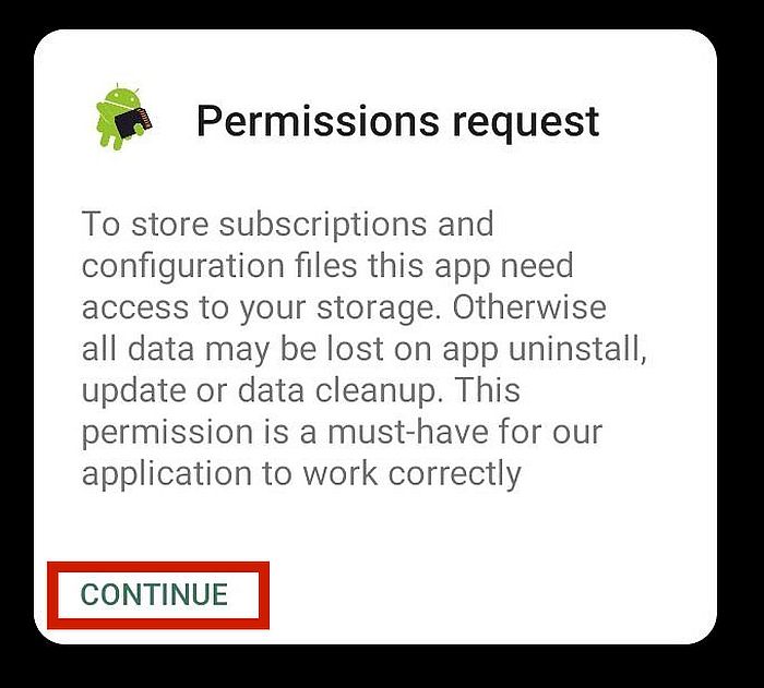 solicitud de permiso en android