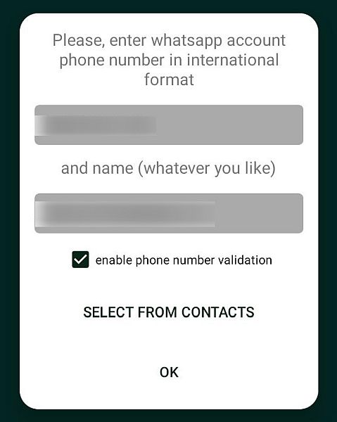Ingresando el número en el nombre para monitorear en WaStat