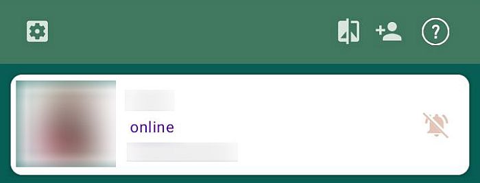 Wast panel que muestra el perfil de whatsapp que está online