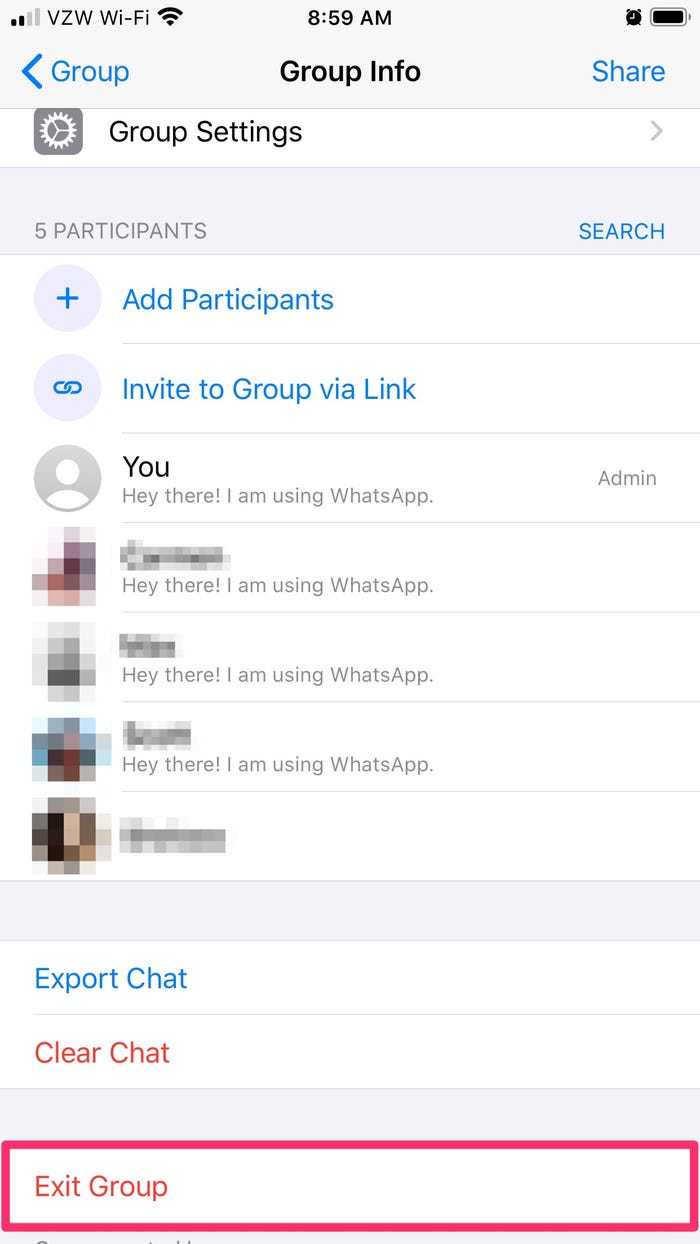 Cómo eliminar un grupo de WhatsApp