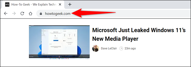 Haga clic en la barra de direcciones en Chrome.